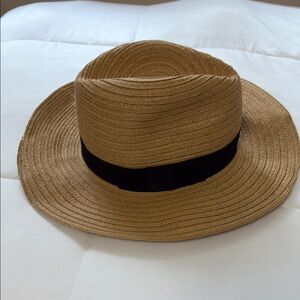 Classic Tan Straw Fedora Hat